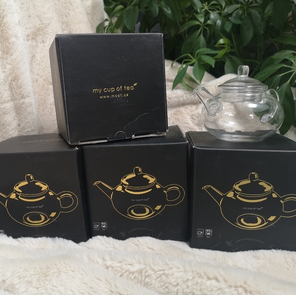 MY CUP OF TEA clearglass Tea pot - Picture 1 of 2